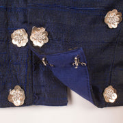 Sequin Embroidered Raw Silk Blouse 10057861