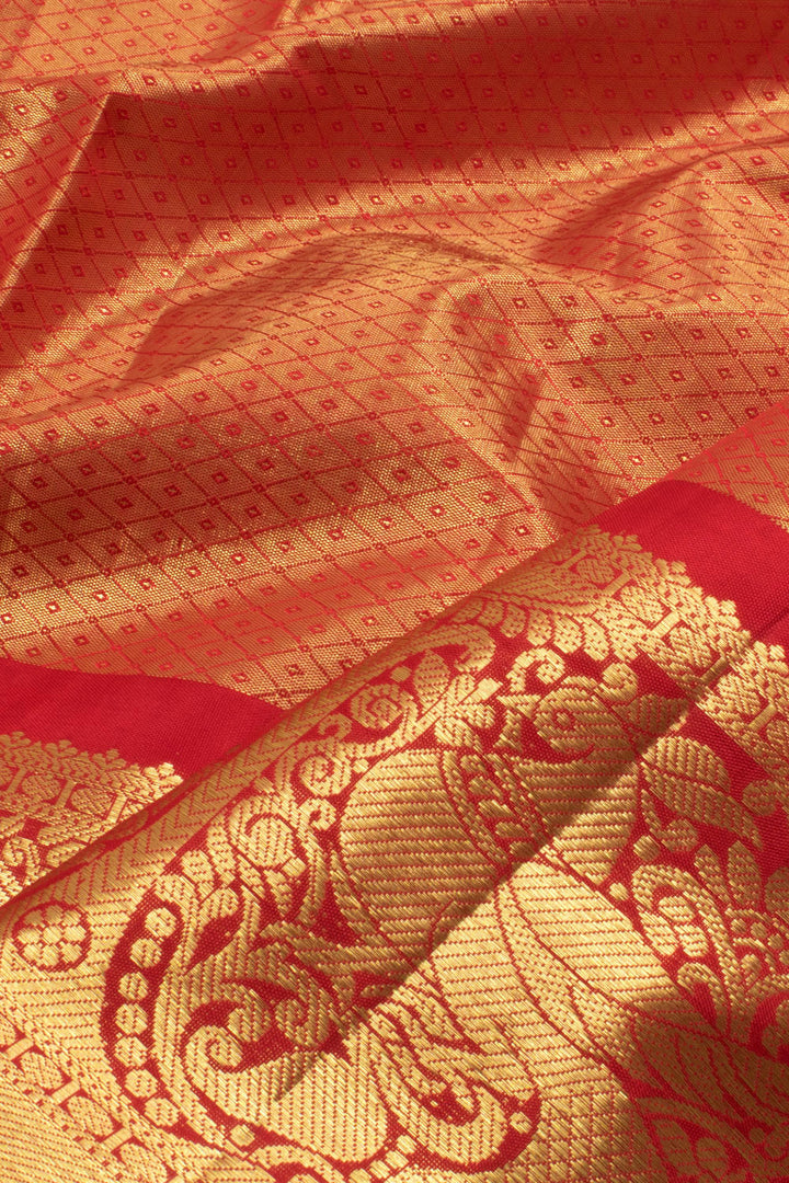 Universal Size Pure Zari Korvai Kanjivaram Tissue Silk Pattu Pavadai Material 10058088