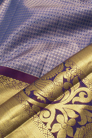 lavender Pure Zari Korvai Kanjivaram Tissue Silk Pattu Pavadai Material 10058089
