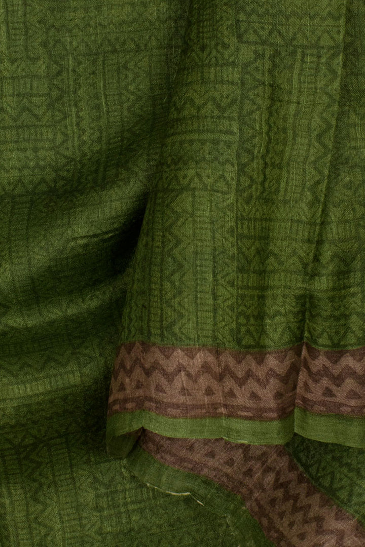 Hand Block Printed Tussar Silk Salwar Suit Material 10058471