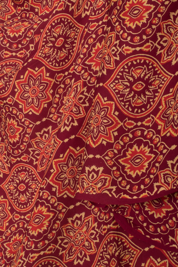 Ajrakh Printed 3-Piece Modal Silk Salwar Suit Material 10058977