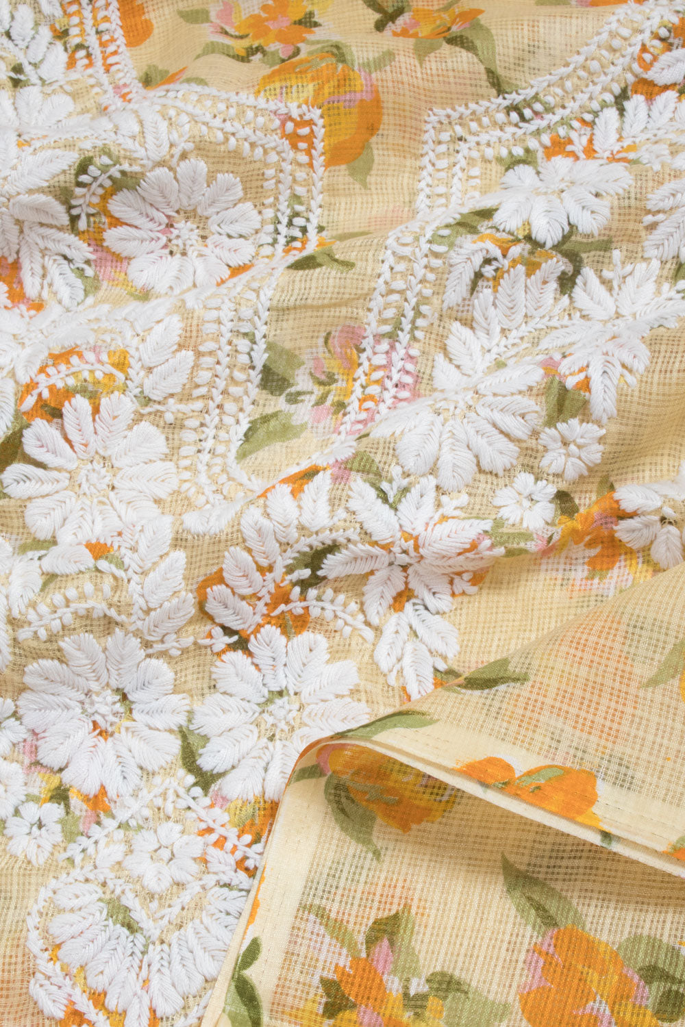 Chikankari Embroidered Kota Cotton Salwar Suit Material 10059373