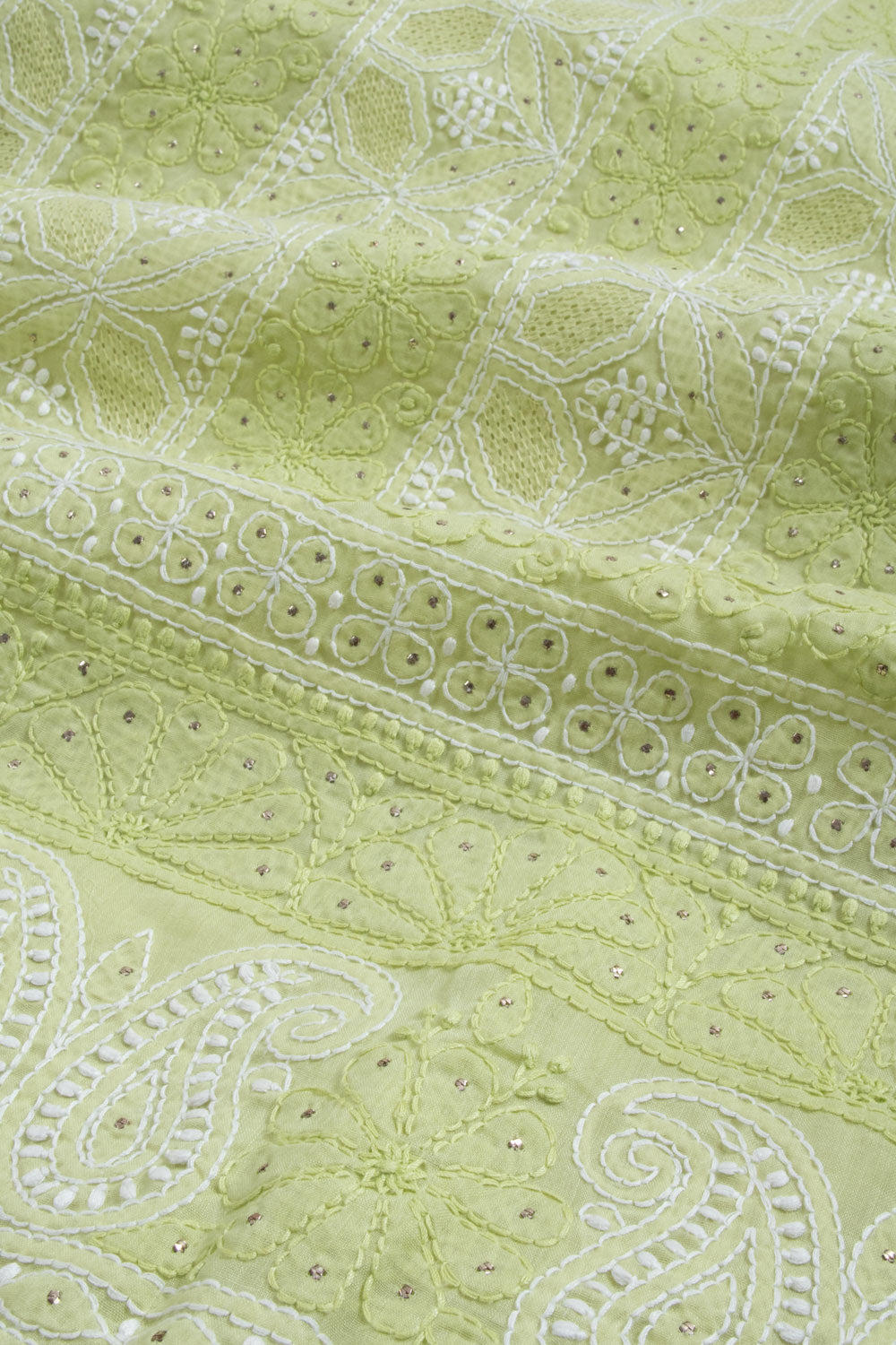 Chikankari Embroidered Cotton Salwar Suit Material 10059386