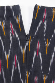 Black Handloom Ikat Cotton Dress 10060385