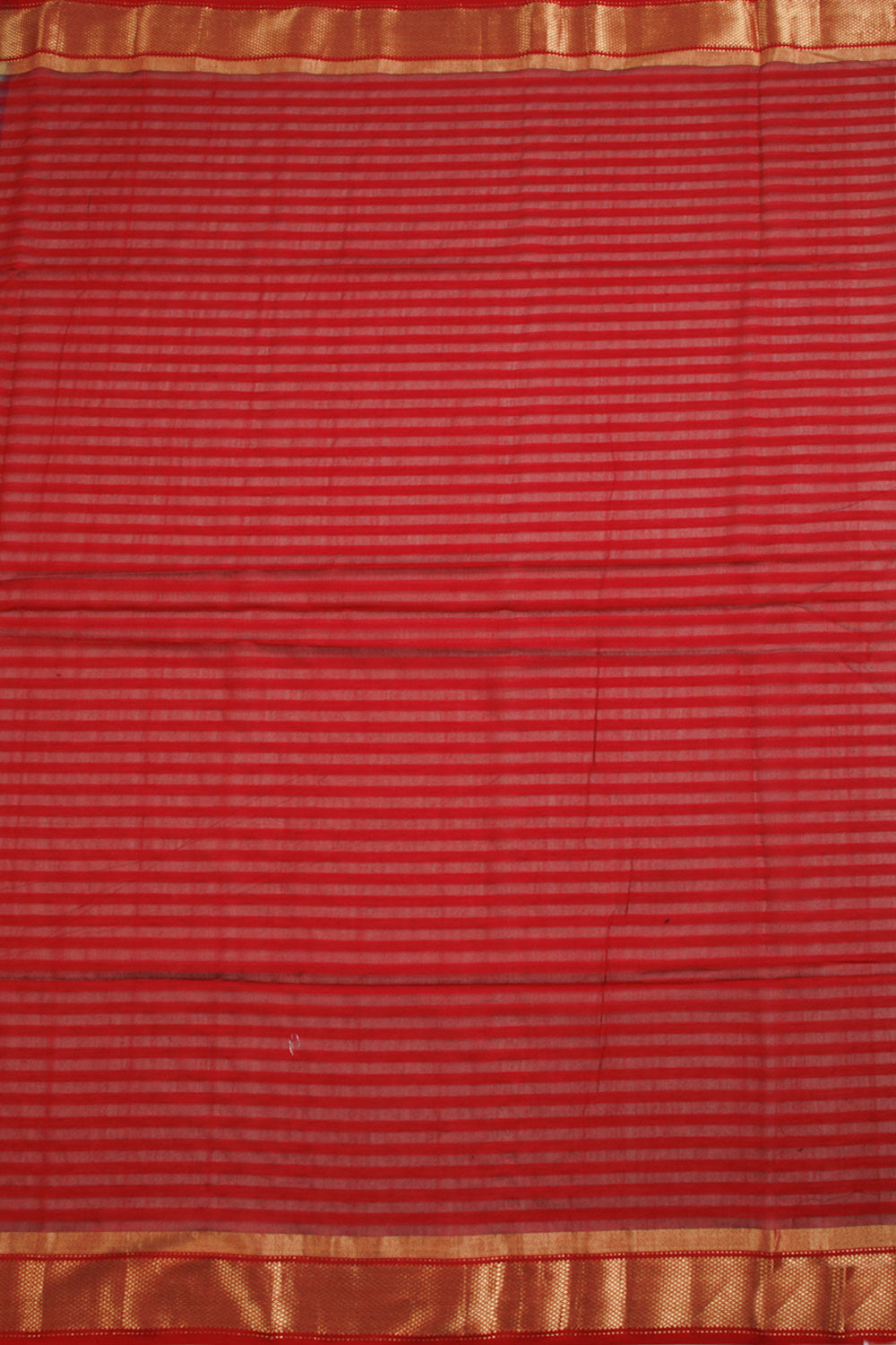 Red & Black Handloom Maheshwari Silk Cotton Saree 10060452