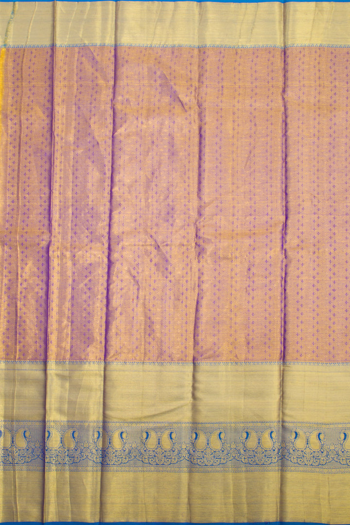 Orange Handloom Pure Silk Tissue Zari Dharmavaram Saree 10061229