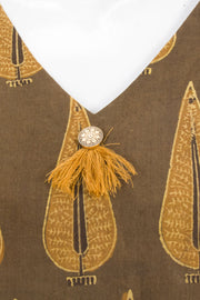 Brown Handcrafted Ajrakh Printed Cotton Kurta 10061600