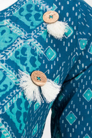 Blue Handcrafted Dabu Printed Cotton Kurta 10061606