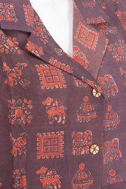 Brown Handcrafted Dabu Printed Cotton Kurta 10061658