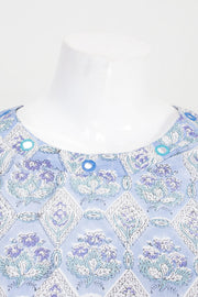 Blue Handcrafted Ajrakh Printed Cotton Dress 10061659