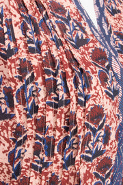 Pink Hand Block Printed  A Line Kurta Cotton 10061669