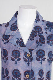 Blue Handcrafted Ajrakh Printed Sleeveless Cotton Kurta 10061685