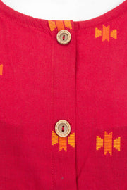 Red Handcrafted A Line Cotton Kurta 10061702
