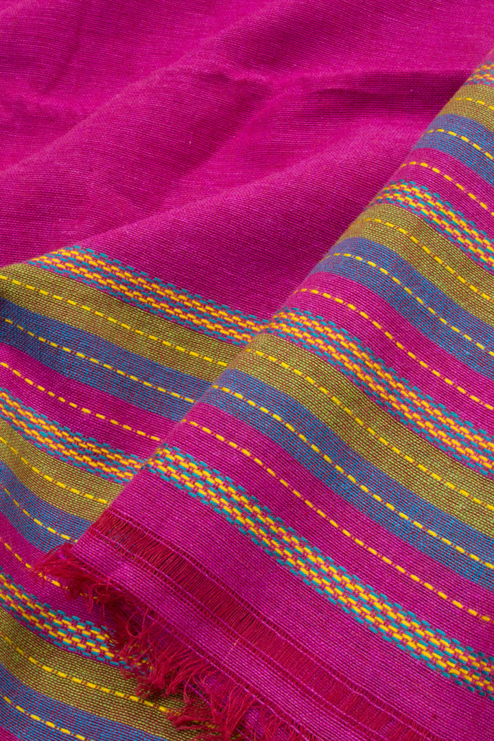 Magenta Handwoven Cotton 3-Piece Salwar Suit Material 10061878