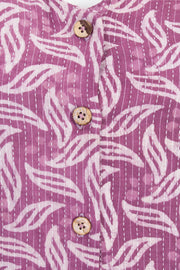 Purple Handcrafted Sleeveless Printed A line Cotton Kurta 10062152