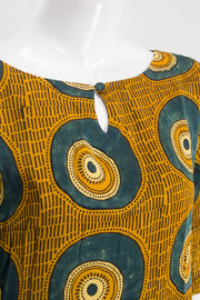 Mustard Yellow Ajrakh Printed A line Model Silk Kurta 10062167