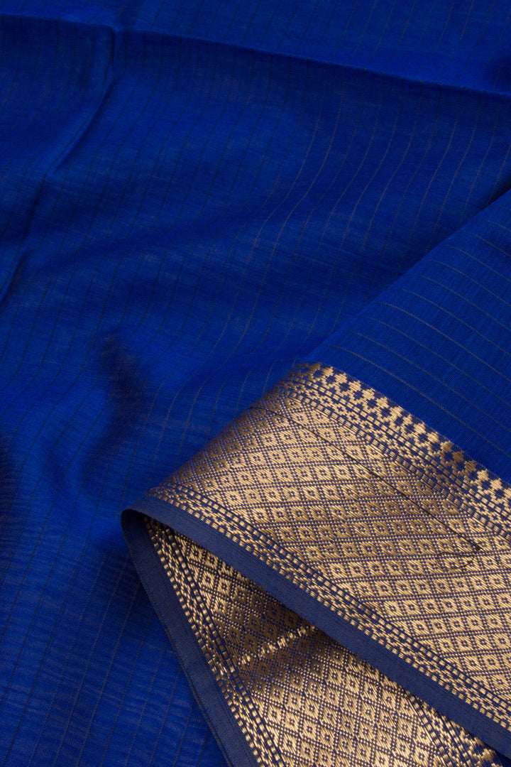 Blue Maheshwari Silk Cotton 3 pc Salwar Suit Material 10062196