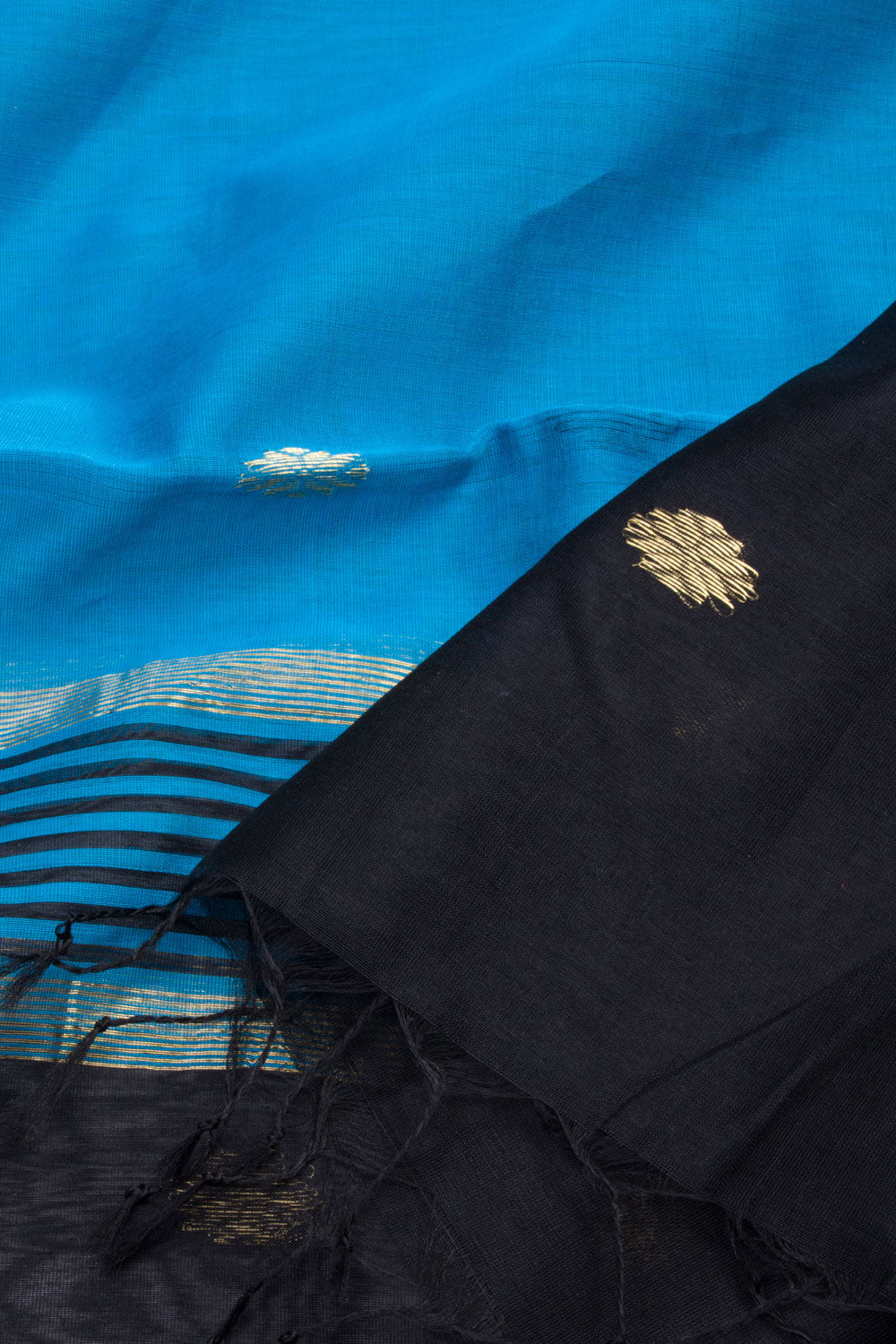 Black Maheshwari Silk Cotton 2 pc Salwar Suit Material 10062199