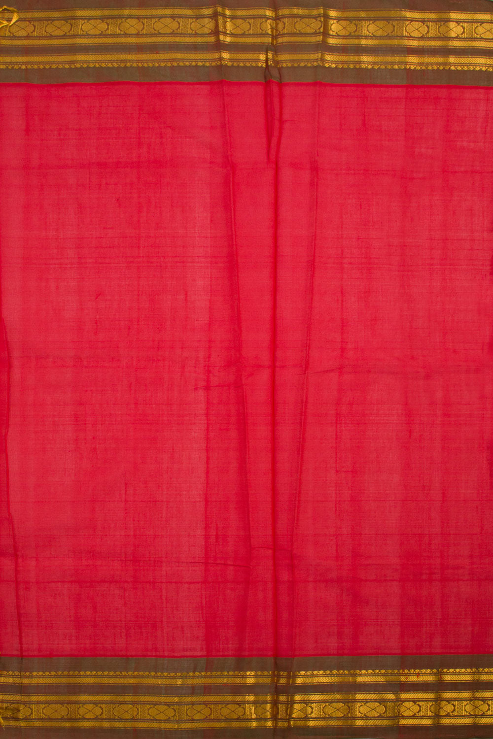 Red Handloom Gadwal Silk Cotton Saree 10060532