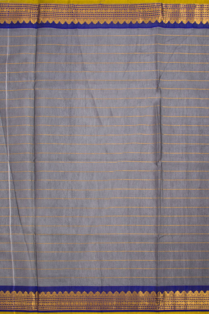 Grey Handloom Gadwal Silk Cotton Saree 10060533