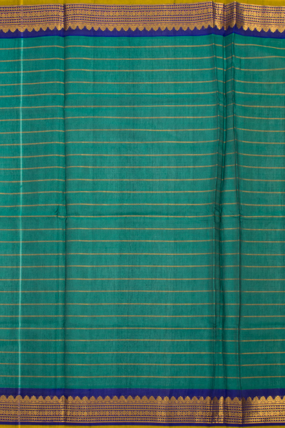 Green Handloom Gadwal Silk Cotton Saree 10060534