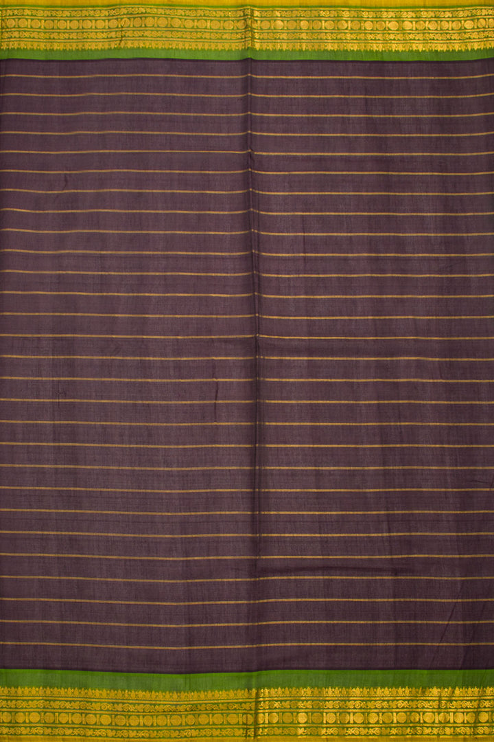 Brown Handloom Gadwal Silk Cotton Saree 10060536