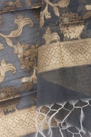 Grey Banarasi Silk Salwar Suit Material 10061155