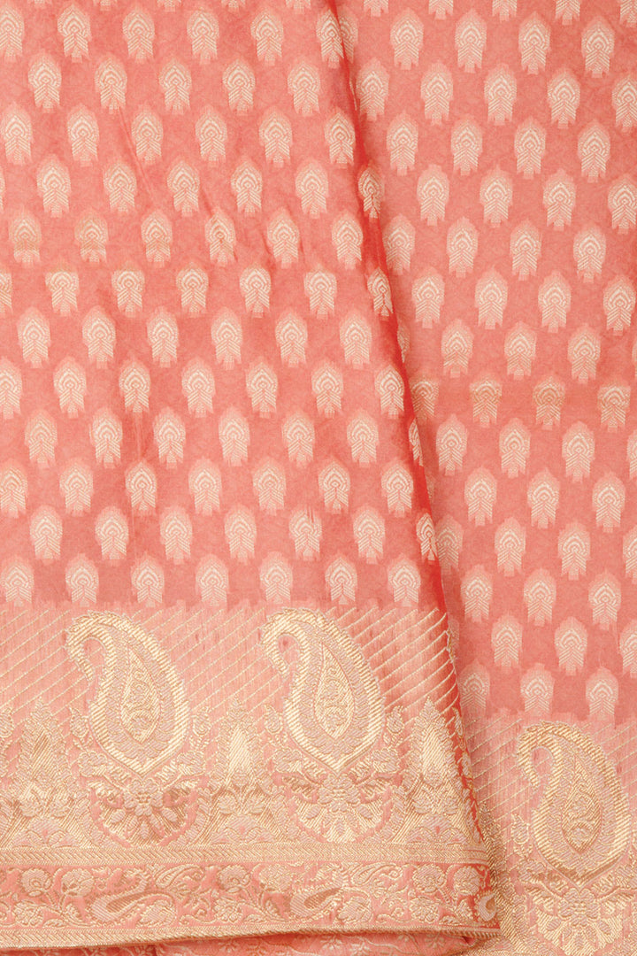 Peach Banarasi Silk Salwar Suit 10061156