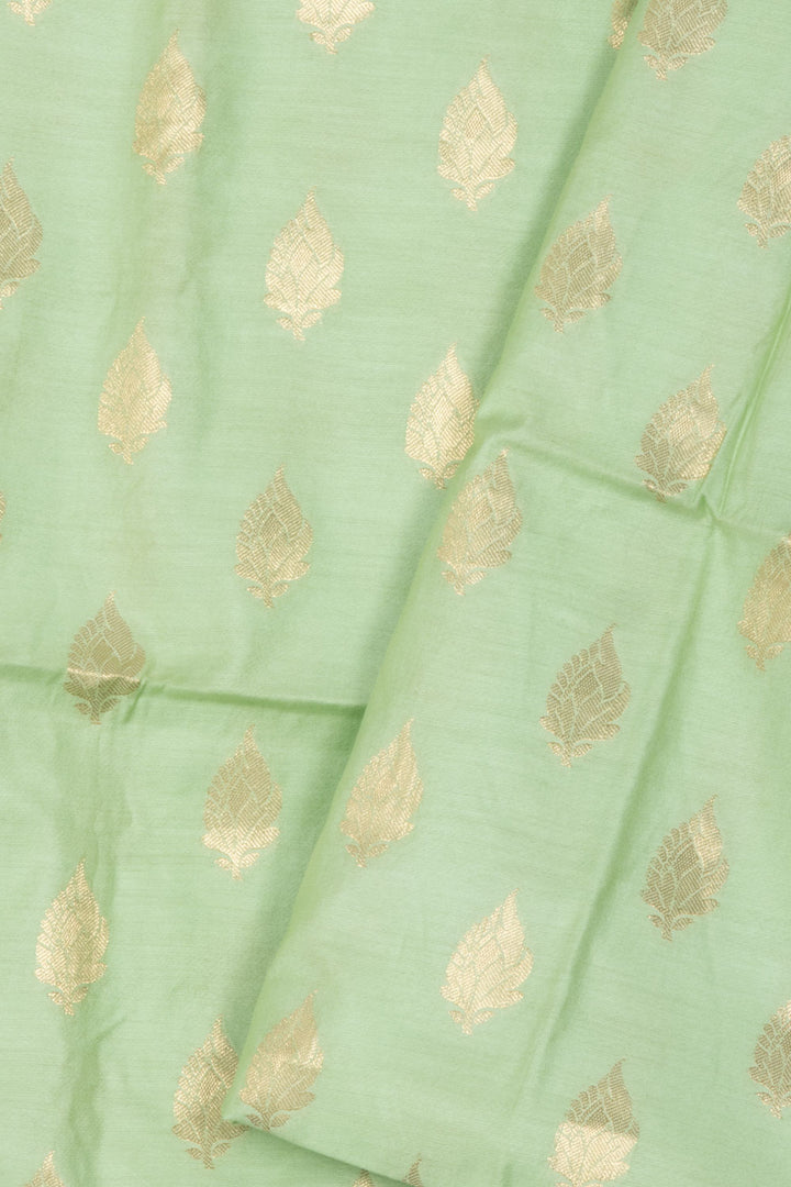Pista Green Banarasi Katrua Silk Salwar Suit Material 10061167