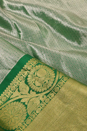 Peach Korvai Kanjivaram Tissue Pattu Pavadai Material 10059608