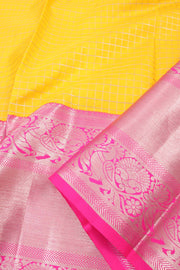 Sunflower Yellow Kanjivaram Pattu Pavadai Material 10059633