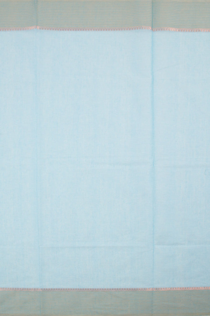 Baby Blue Handwoven Kovai Cotton Saree 10059938