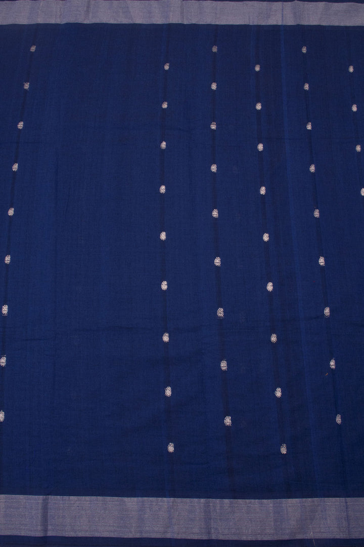 Navy Blue Handwoven Hastakala Paithani Cotton Saree 10060187