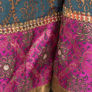 Sequin Embroidered Printed Crepe Silk Skirt 10055182