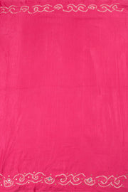 Hot Pink Handcrafted Bandhani Gajji Silk Saree 10059603