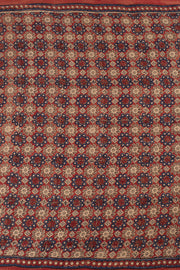 Mediterranean Blue Handcrafted Ajrakh Printed Bandhani Gajji Silk Saree 10059605