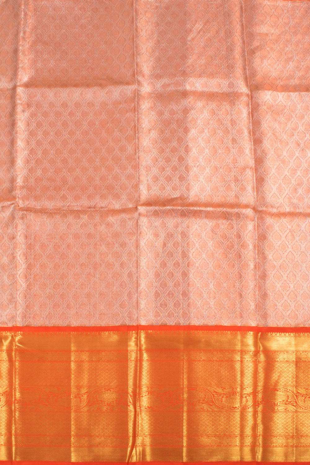 5 to 9 Year Size Pure Zari Kanjivaram Silk Pattu Pavadai Material 10058074