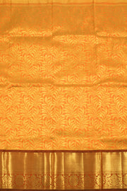 Sunset Orange 5 to 9 Year Size Pure Zari Kanjivaram Silk Pattu Pavadai Material 10058075