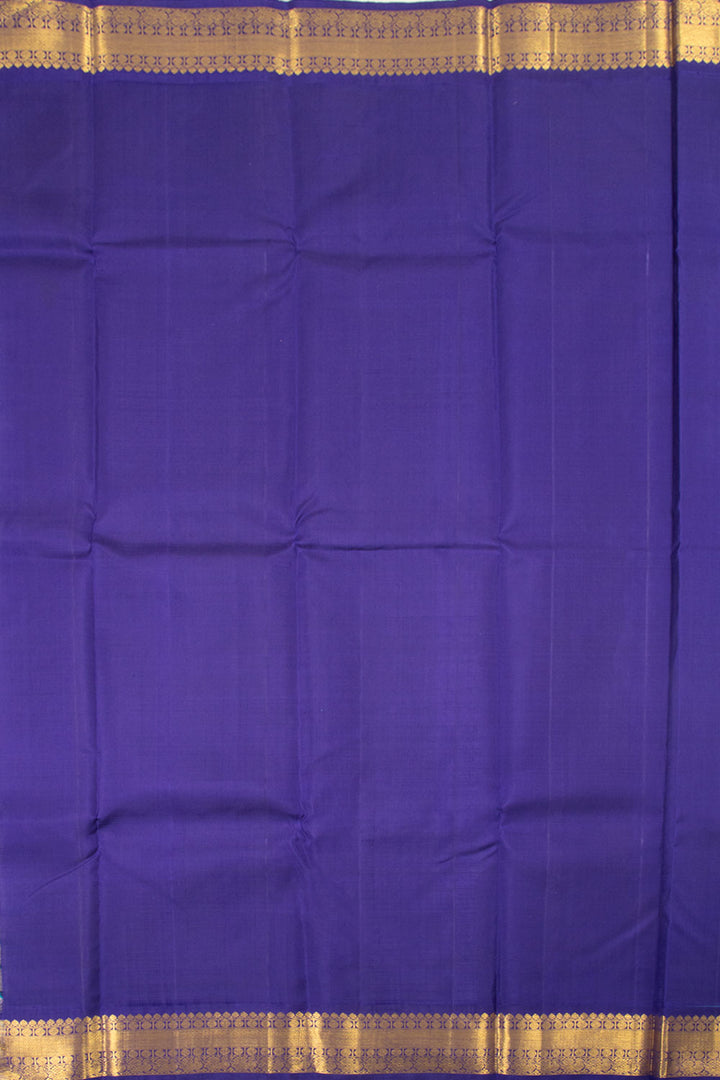 Deep Sky Blue Handloom Pure Zari Korvai Kanjivaram Silk Saree 10060005