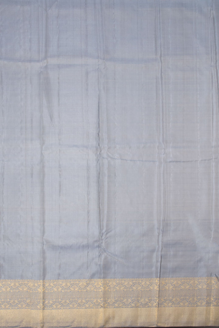 Bluish Grey Pure Zari Kanjivaram Silk Saree 10060087