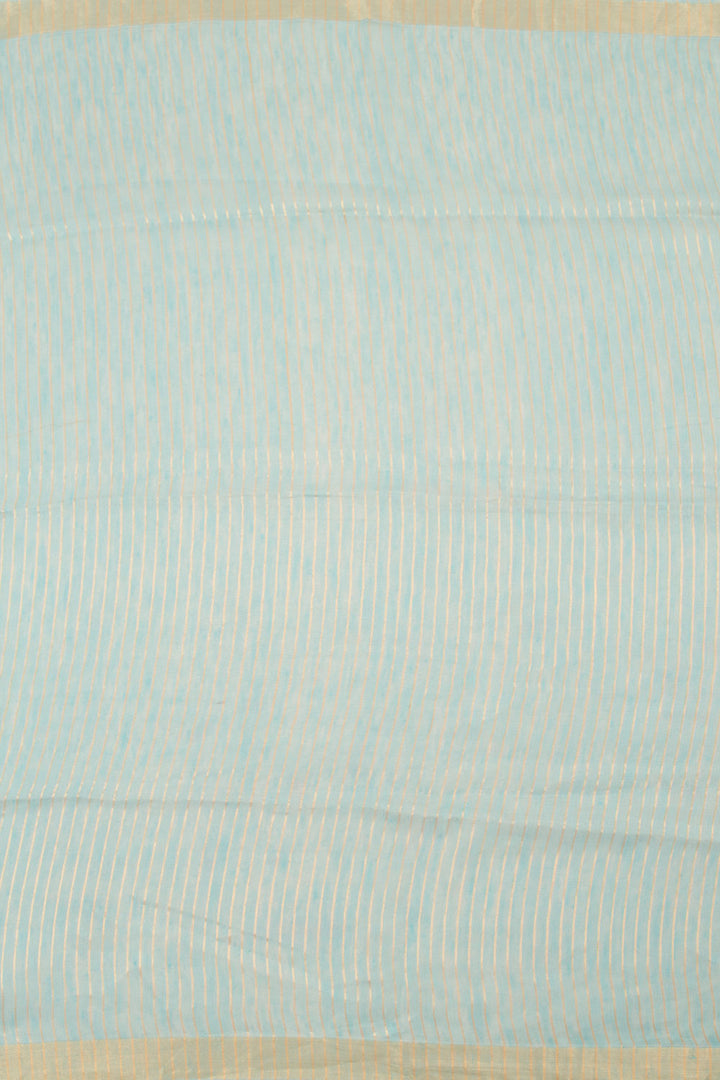 Sky Blue Printed Maheshwari Silk Cotton Saree 10059566