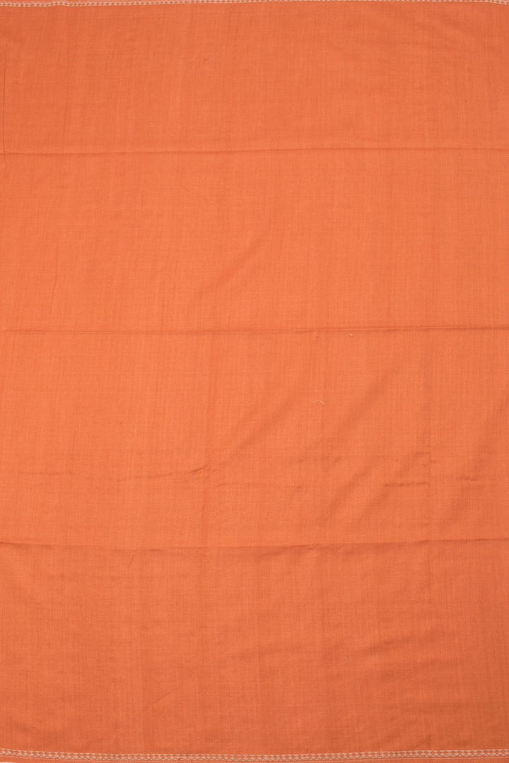 Orange Printed Tussar Cotton Saree 10059572