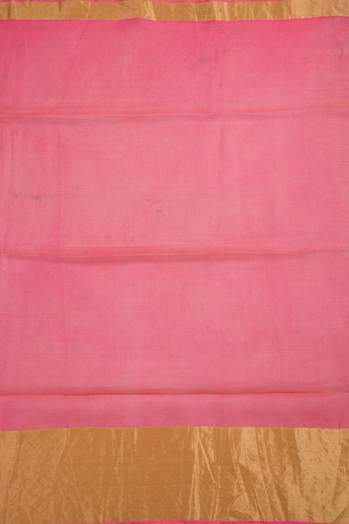 Pink Printed Kota Silk Saree 10061000