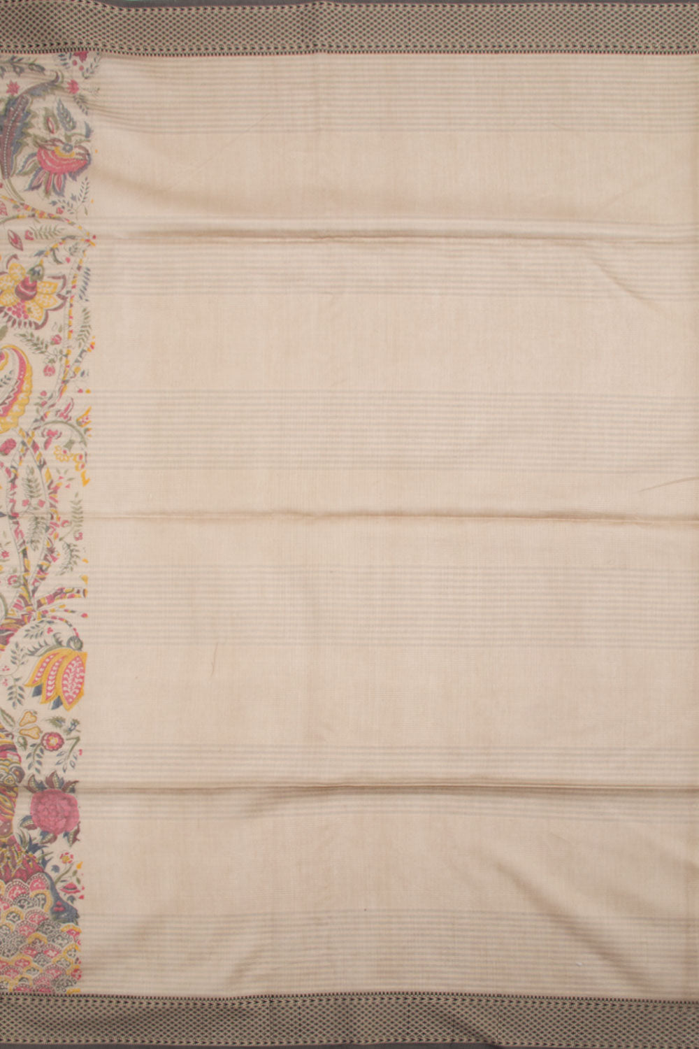 Brown Printed Maheshwari Silk Cotton Saree 10061027