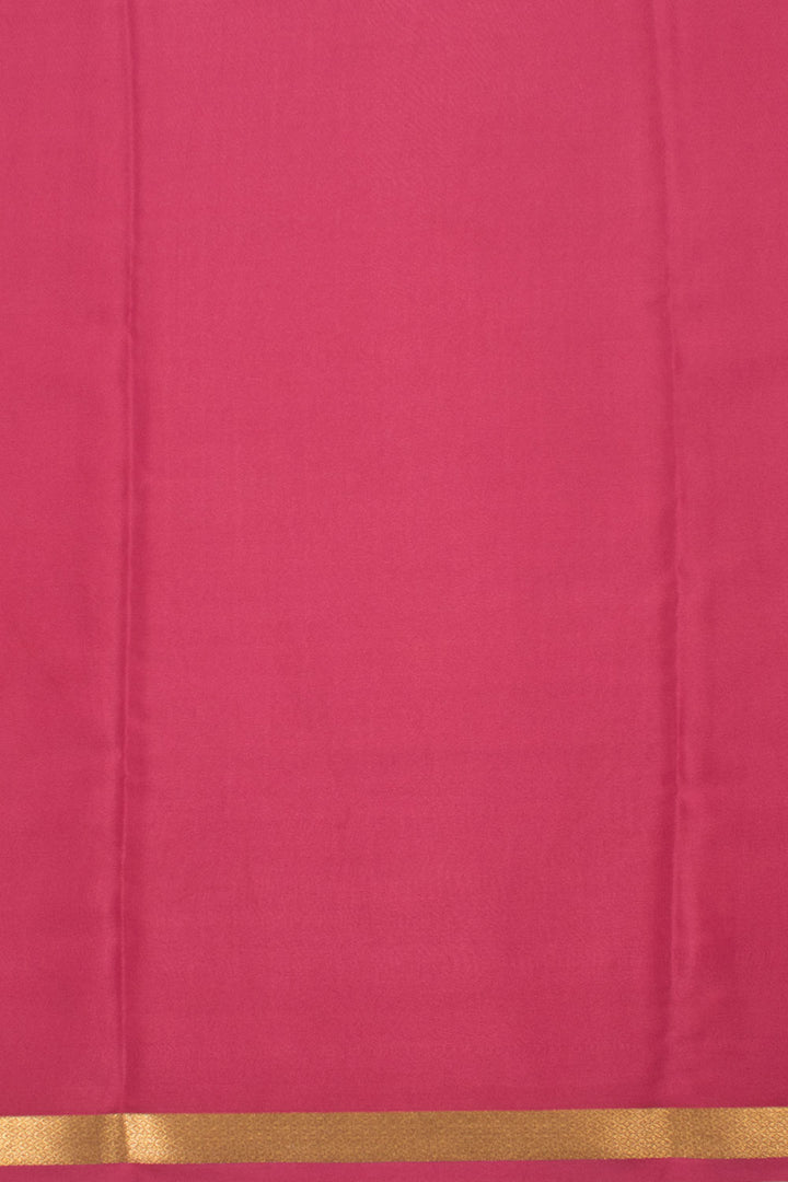 Reddish Pink Mysore Crepe Silk Saree 10059439