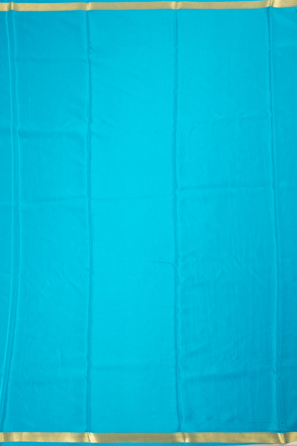 Dodger Blue Mysore Crepe Silk Saree 10060228