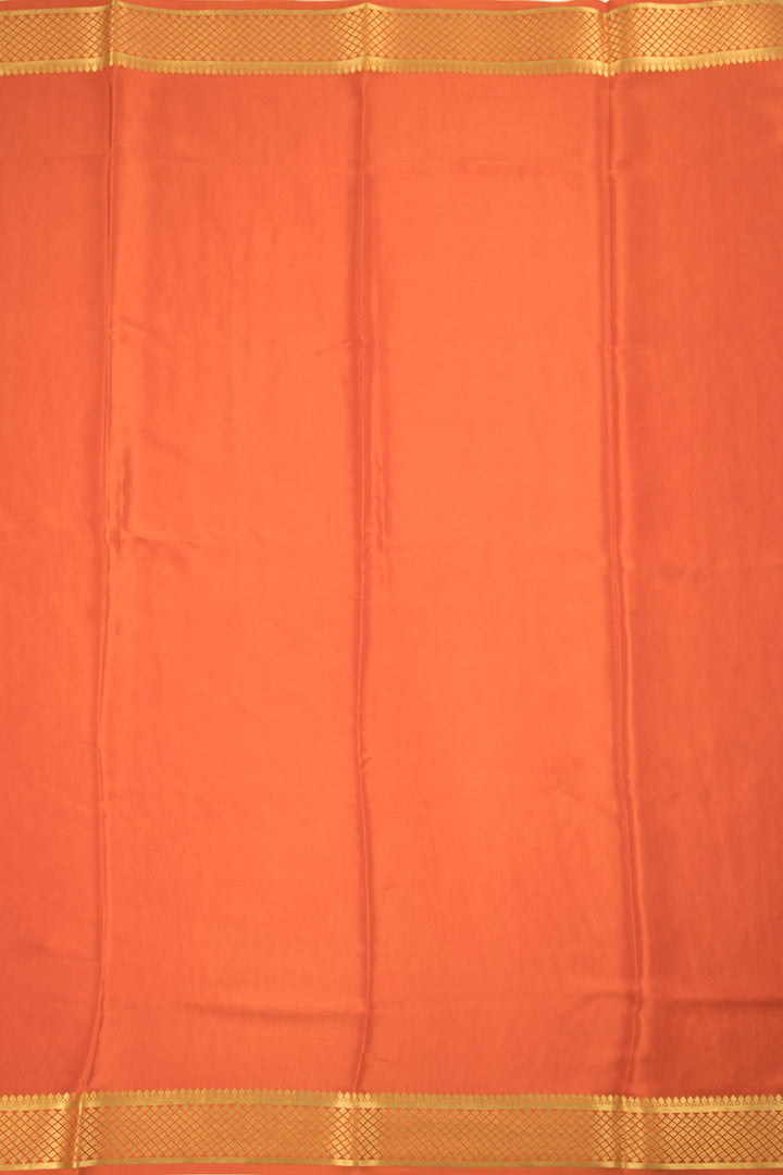Spanish Orange Mysore Crepe Silk Saree 10060232
