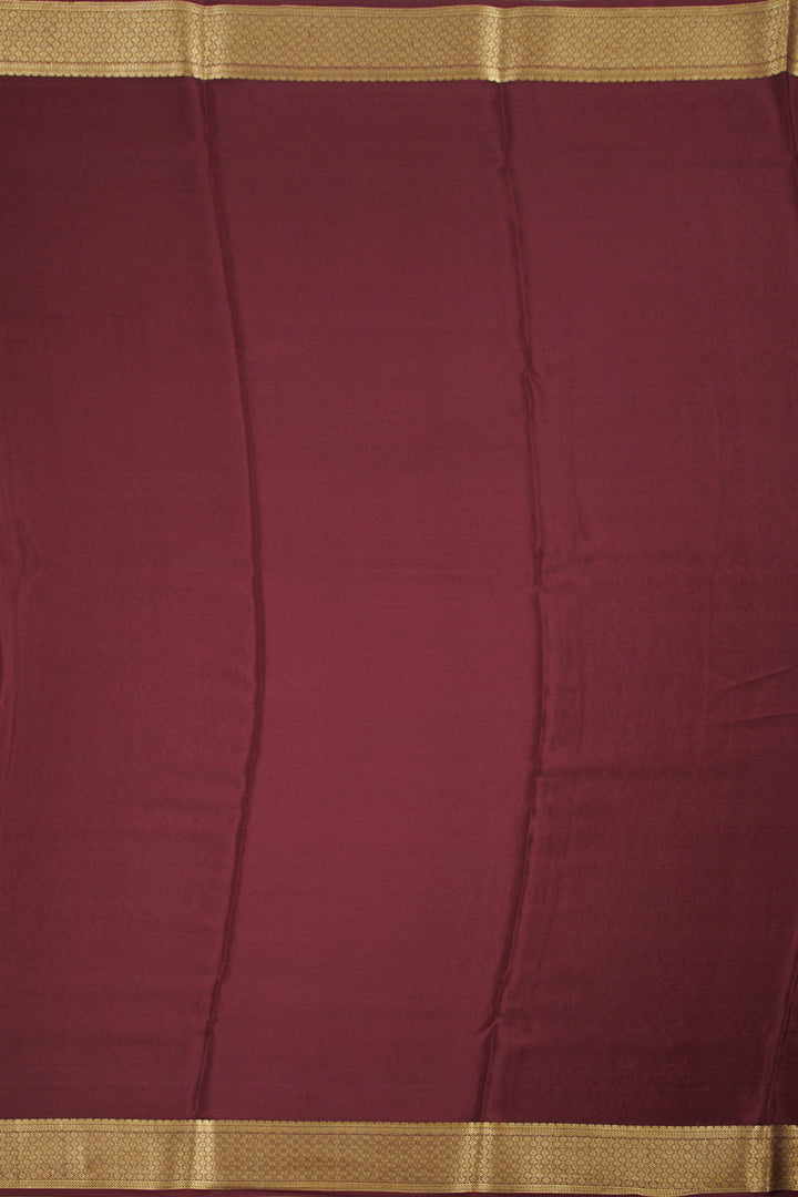 Burgundy Mysore Crepe Silk Saree 10060494