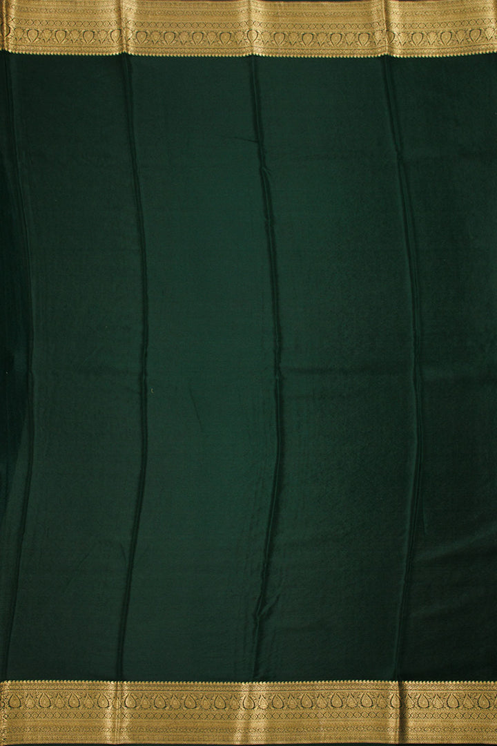 Dark Green Mysore Crepe Silk Saree 10060497