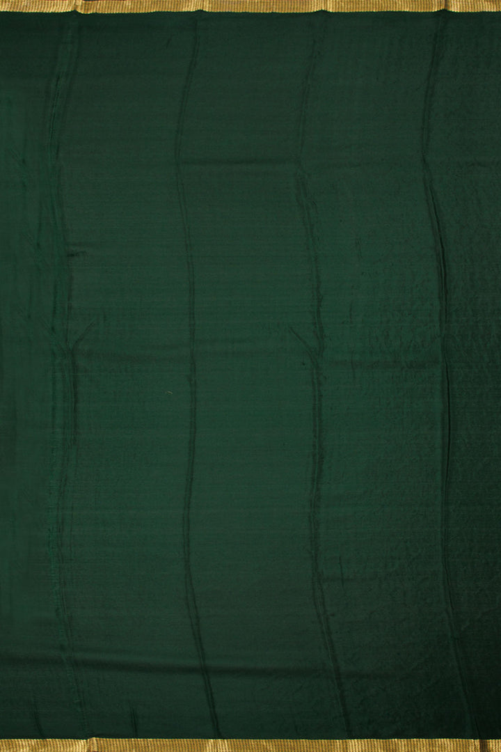 Dark Green Mysore Crepe Silk Saree 10060499